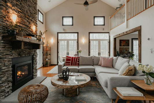 Living room with fireplace