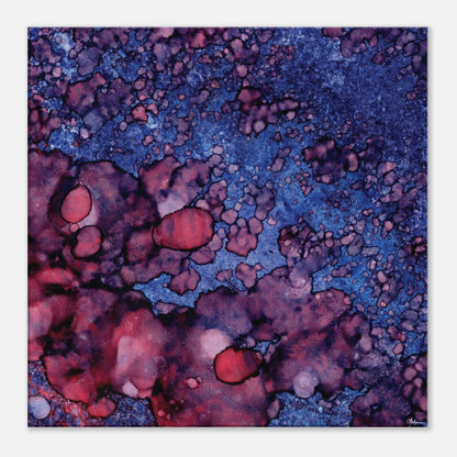 Twilight Shadow abstract alcohol ink canvas print in deep blue and rich purple