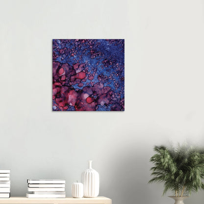 Twilight Shadow abstract alcohol ink canvas print in deep blue and rich purple